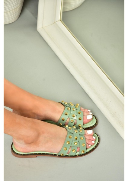 U291100003 Yeşil Kadın Terlik modelleri