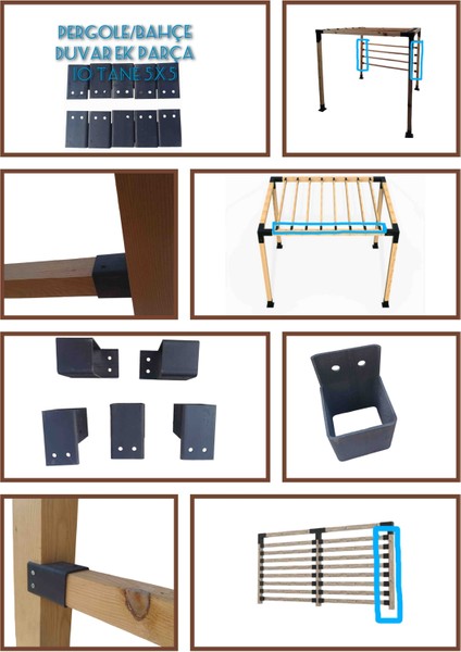 Mrc Takmatik Ahşap Kiriş Pergola Bahçe Duvar Yatay Tutucu Montaj Aparatı Bungalov Pergole Kamelya