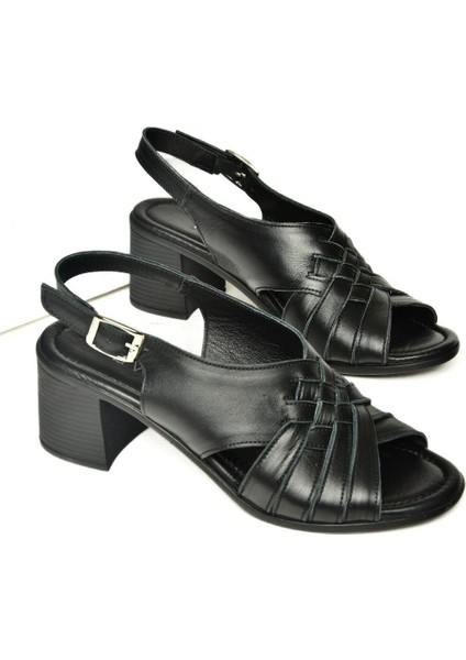P555453803 Siyah Kalın Topuklu Kadın Sandalet indirimleri