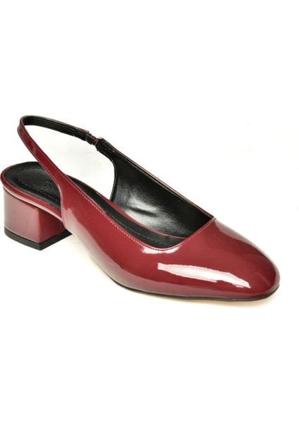 U404603508 Bordo Rugan Alçak Topuklu Kadın Ayakkabı indirimleri