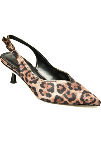 U820503304 Leopar Kumaş Alçak Topuklu Kadın Ayakkabı indirimleri