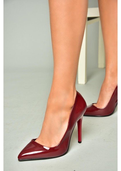 8922151908 Bordo Rugan İnce Topuklu Kadın Ayakkabı modelleri