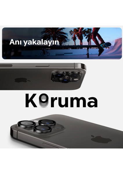 iPhone 16 Pro Max / 16 Pro / 15 Pro Max / 15 Pro / 14 Pro Max / 14 Pro Kamera Lens Camı Koruyucu Kolay Kurulum GLAS.tR EZ Fit Optik Pro (2 Adet) Black - AGL05205 fiyatları