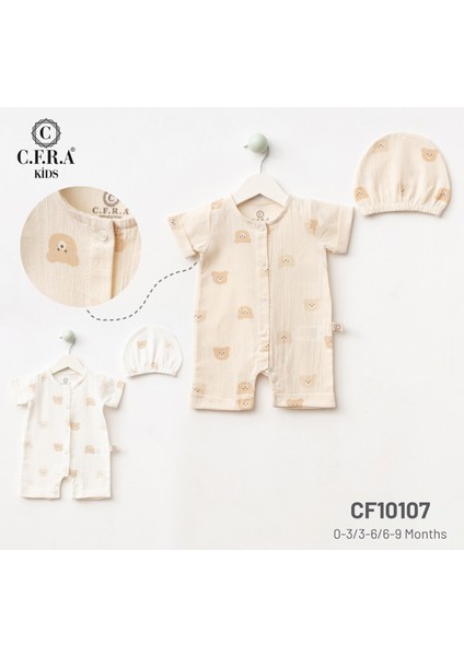 Unisex Barbatöz Desenli Yazlık Bebe Tulum