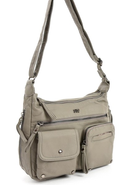 Suni Deri Omuz Çantası Gri (Model: 571-13-10K) fırsatları