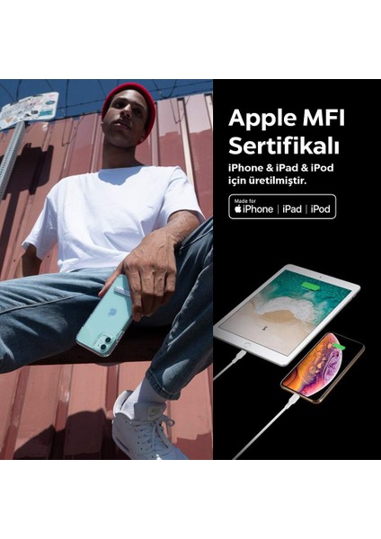 Essential USB-C to Lightning (1 Metre) Hızlı Şarj/Data Kablosu MFI Lisanslı C10CL White - 000CA25416