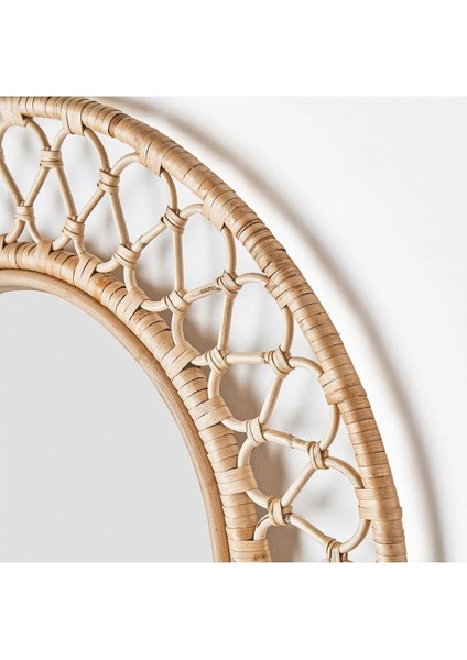 Grınsbol Rattan 55 cm Duvar Aynası Dekorasyon