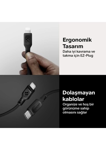 Essential USB-C to Lightning (1 Metre) Hızlı Şarj/Data Kablosu MFI Lisanslı C10CL Black - 000CA27021 fırsatları