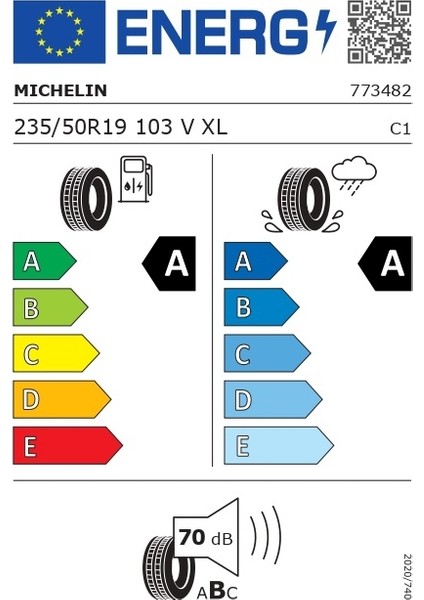 235/50 R19 103V Xl Primacy 4 Yaz Lastiği (Üretim Yılı: 2025)