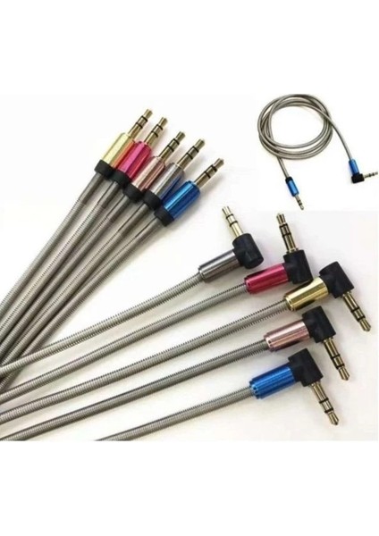 Metal Başlık Tpe Kablo 3.5mm Aux Kablo 1 Metre Renkli fiyatları