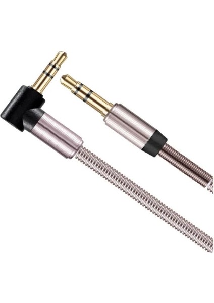 Metal Başlık Tpe Kablo 3.5mm Aux Kablo 1 Metre Renkli fırsatları