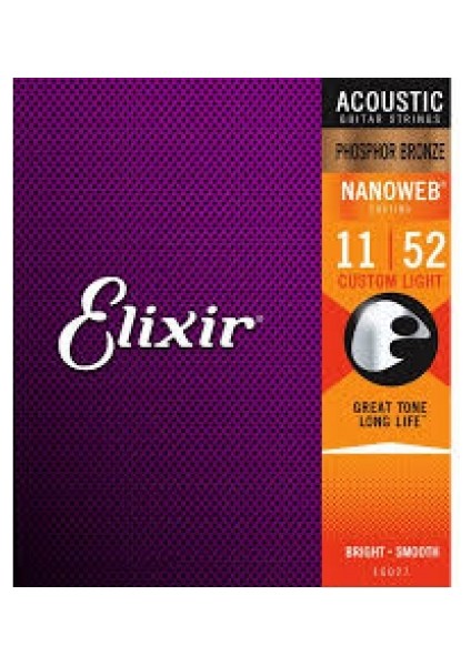 16027 Nanoweb Phosphor Bronze Akustik Gitar Teli (11-52)