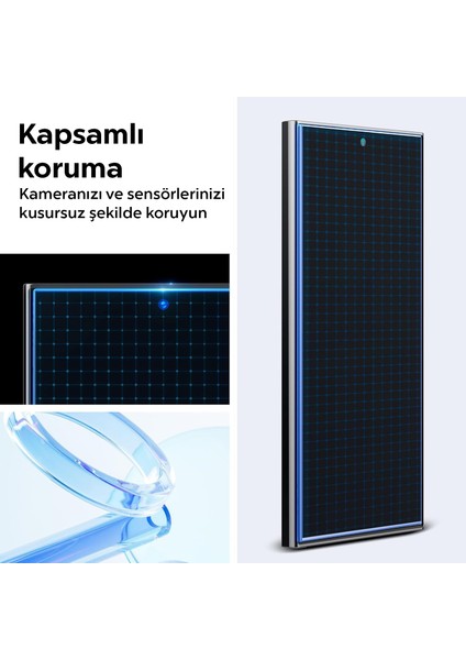 Galaxy S24 Ultra Cam Ekran Koruyucu Kolay Kurulum GLAS.tR EZ Fit Slim HD (2 Adet) - AGL07495