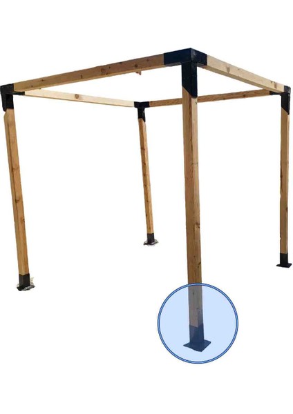Mrc Takmatik Ahşap Pergola Kamelya Montaj Ayağı 8cmx8cm Payanda Pergole Bungalov Bahçe Ev