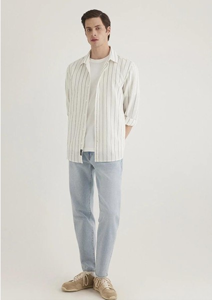 Haki Çizgili Gömlek 0211384-80692 modelleri