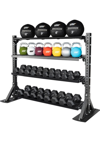 MILETOS-R40HKW 508 kg Hex Dambıl-Kettlebell-Wallball-Raf Set