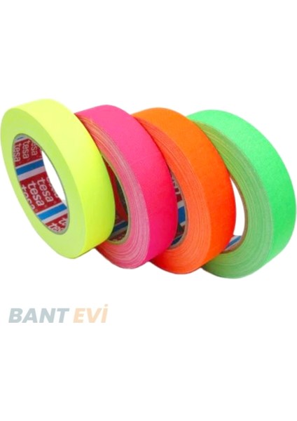 Neon Bez Bant Turuncu Tesa 4671 Highlight Gaffer 19mmX25mt Fosforlu Sahne İşaretleme Kamera Bandı