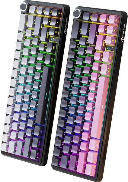 Attack Shark X66 Kablosuz Mekanik Klavye Side Printed Pbt Keycaps