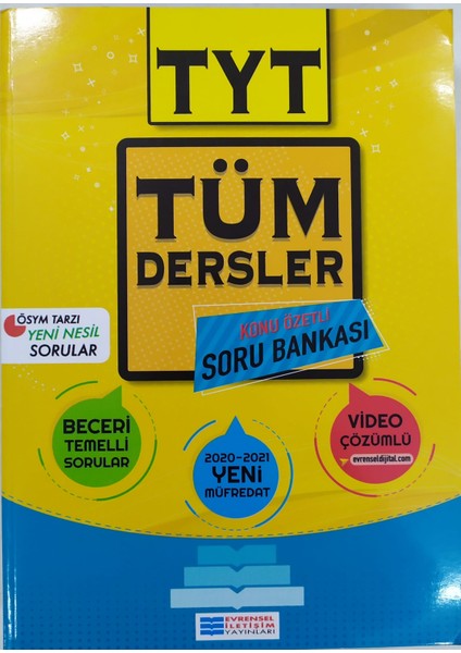Evrensel Iletişim Yayınları Tyt Tüm Dersler Konu Özetli Çözümlü Soru Bankası 1. Oturum Yayınları Tyt Tüm Dersler Konu Özetli Çözümlü Soru Bankası 1. Oturum