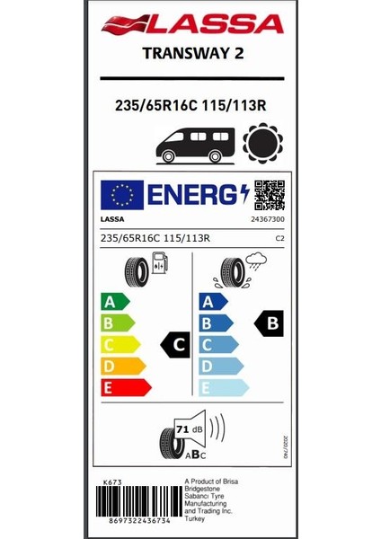 235/65 R16C 115/113R Transway 2 Hafif Ticari Oto Yaz Lastiği (Üretim Yılı:2025) fiyatları