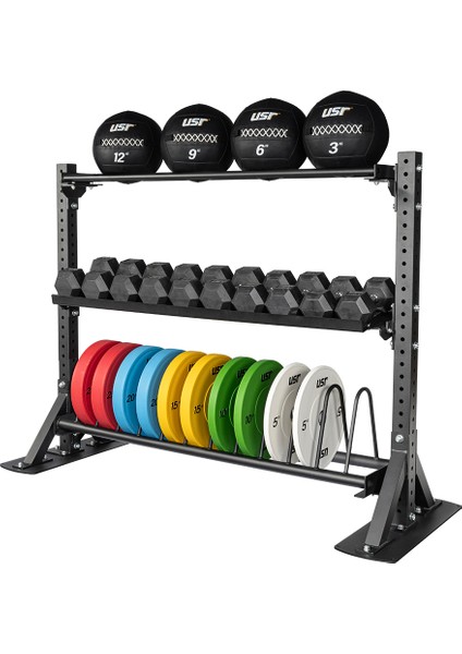 MILETOS-R30BHW 380 kg Bumper Plaka-Hex Dambıl-Wallball-Raf Set
