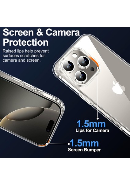 Iphone 16 Pro Uyumlu Şeffaf Kamera Korumalı Kılıf