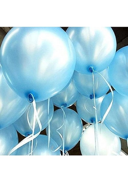 Gemar 15 Adet Balon Metalik Light Mavi Renk