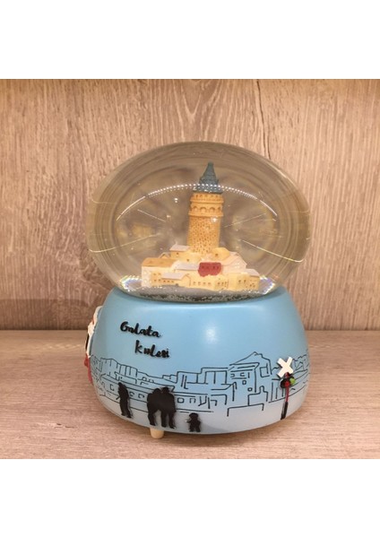 Galata Kulesi Büyük Boy Işıklı Müzikli Otomatik Püskürten Kar Küresi