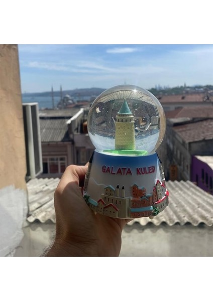 Galata Kulesi Büyük Boy Işıklı Müzikli Otomatik Püskürten Kar Küresi fiyatları