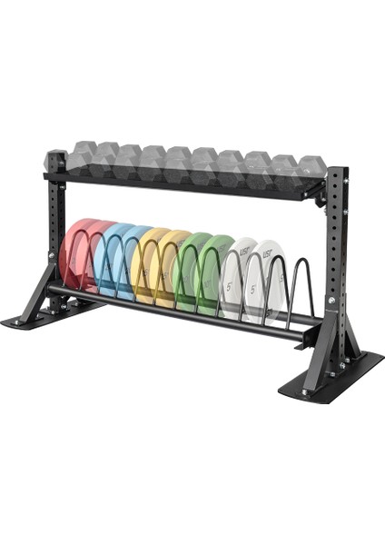 MILETOS-B-R20 2 Katlı Bumper Plaka-Dambıl-Kettlebell Rafı