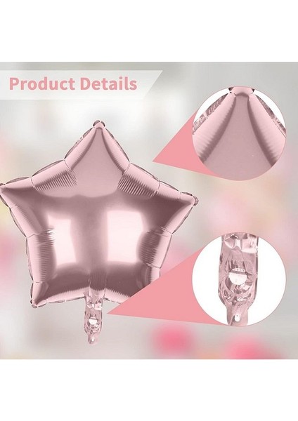 5 Li Yıldız Folyo Rose Gold Balon Süsleme Seti 18 Inç 45 cm 5 Adet fiyatları