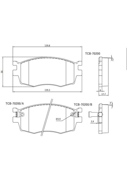 Ön Balata Hyundai Accent Era 1.4 Gl-1.5 Crdı-1.6 Gls 05 Kı -3420 581011GE00 - 581011JA10 - WVA24317