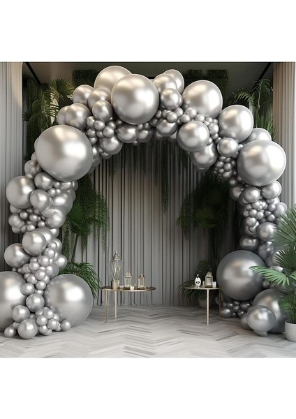 Gemar 15 Adet Balon Metalik Gümüş Silver Renk modelleri
