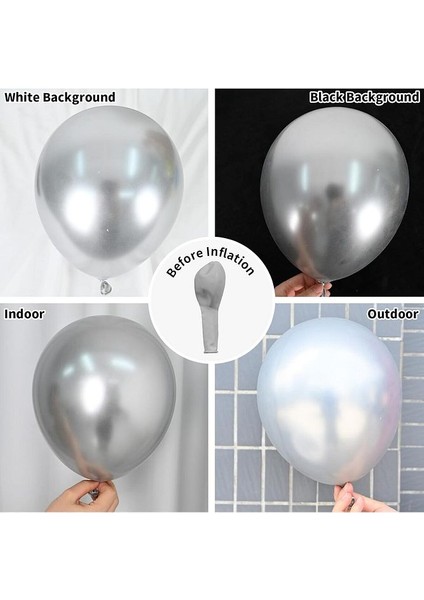 Gemar 15 Adet Balon Metalik Gümüş Silver Renk fırsatları