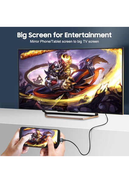 G03-C Combo 3in1 Lightning/micro Usb/type-C To HDMI Ios Android Görüntü Aktarıcı Kabloı 2 Metre