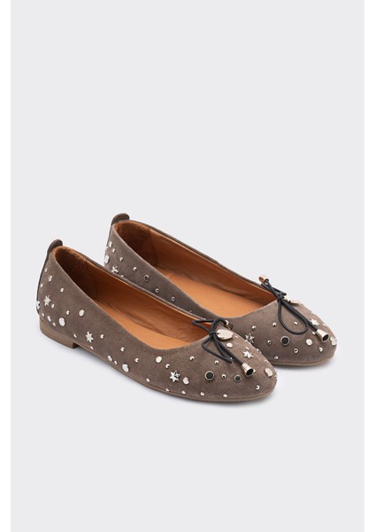 Fine Vizon Deri Süet Yıldız Trok Kadın Babet Ayakkabı fiyatları