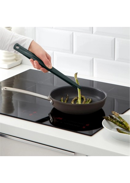 3'lü Mutfak Gereçleri Seti Ikea Spatula + Kaşık ve Maşa Seti Pişirme Servis Gereçleri Siyah