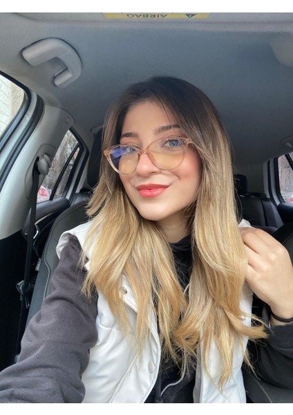 Nude Şeffaf Açık Kahve Gövde Nude Sap Popüler Cat Eye Gözlük modelleri