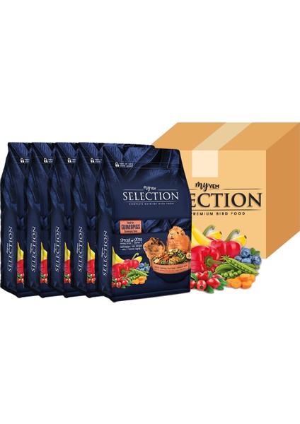 Selection Kuru Sebze ve Meyve Takviyeli Guinepig Yemi 1 kg (5'li Paket)