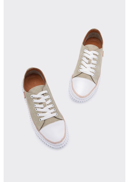 Yulin Haki Deri Süet Kadın Sneaker