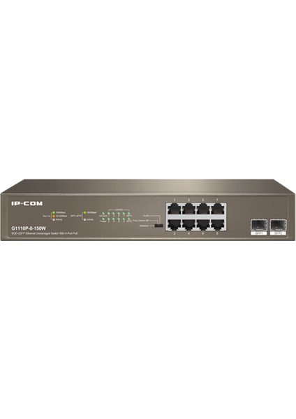G1110P-8-150W 8 Port 10/100/1000 8 Port Poe 2 x Sfp 150W Yonetılemez Rack Mount Swıtch
