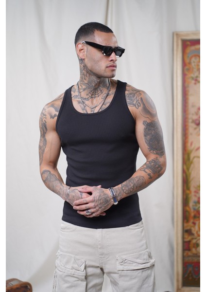Slim Fit Kaşkorseli Esnek Düz Erkek Sporcu Atlet