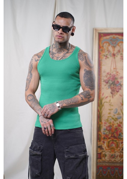 Slim Fit Kaşkorseli Esnek Düz Erkek Sporcu Atlet