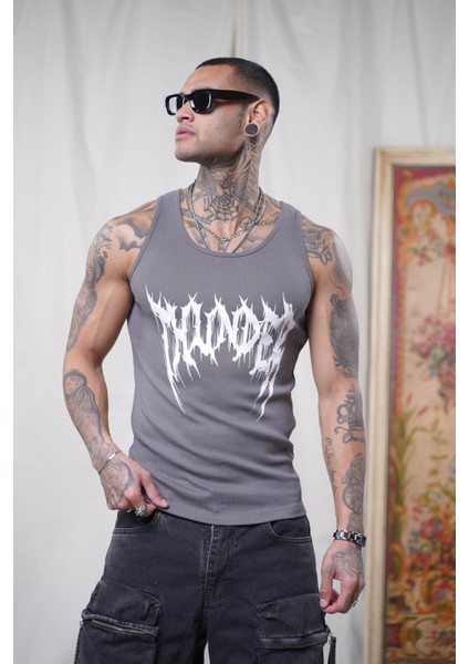 Baskılı Esnek Slim Fit Kaşkorseli Erkek Sporcu Atlet
