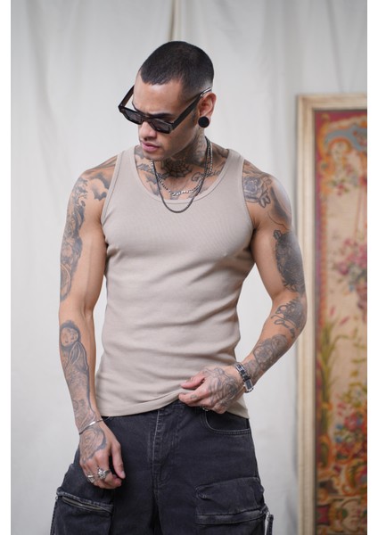 Slim Fit Kaşkorseli Esnek Düz Erkek Sporcu Atlet