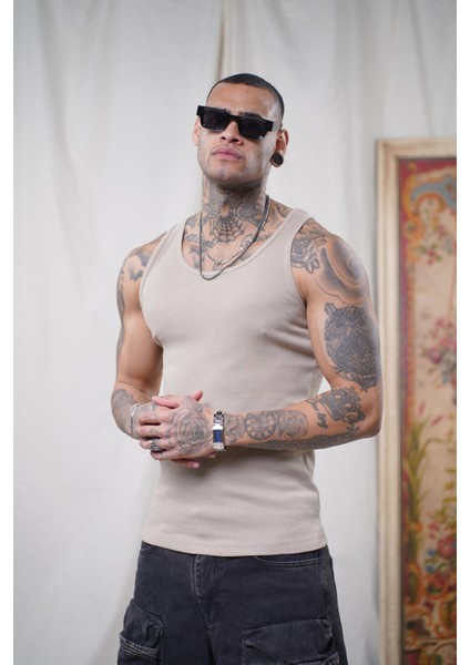 Slim Fit Kaşkorseli Esnek Düz Erkek Sporcu Atlet