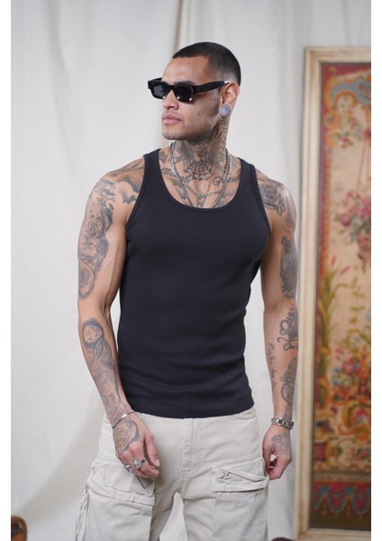 Slim Fit Kaşkorseli Esnek Düz Erkek Sporcu Atlet