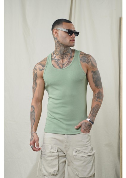Slim Fit Kaşkorseli Esnek Düz Erkek Sporcu Atlet