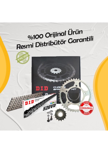 Dıd Kawasaki Er-6 F Abs Zincir Dişli Seti (2006-2016) O-Ringli Zincir (Çelik Renk) modelleri