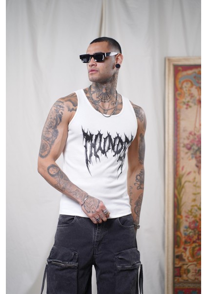 Baskılı Esnek Slim Fit Kaşkorseli Erkek Sporcu Atlet